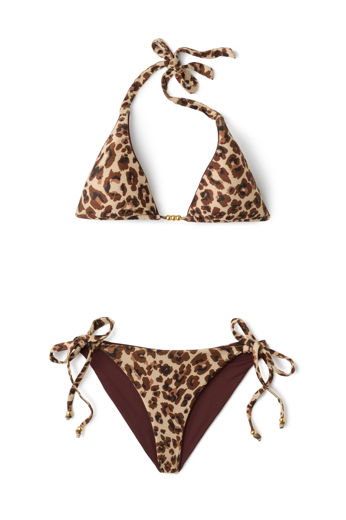 LEOPARD Cheryl Reversible Triangle Bikini Top image number 6