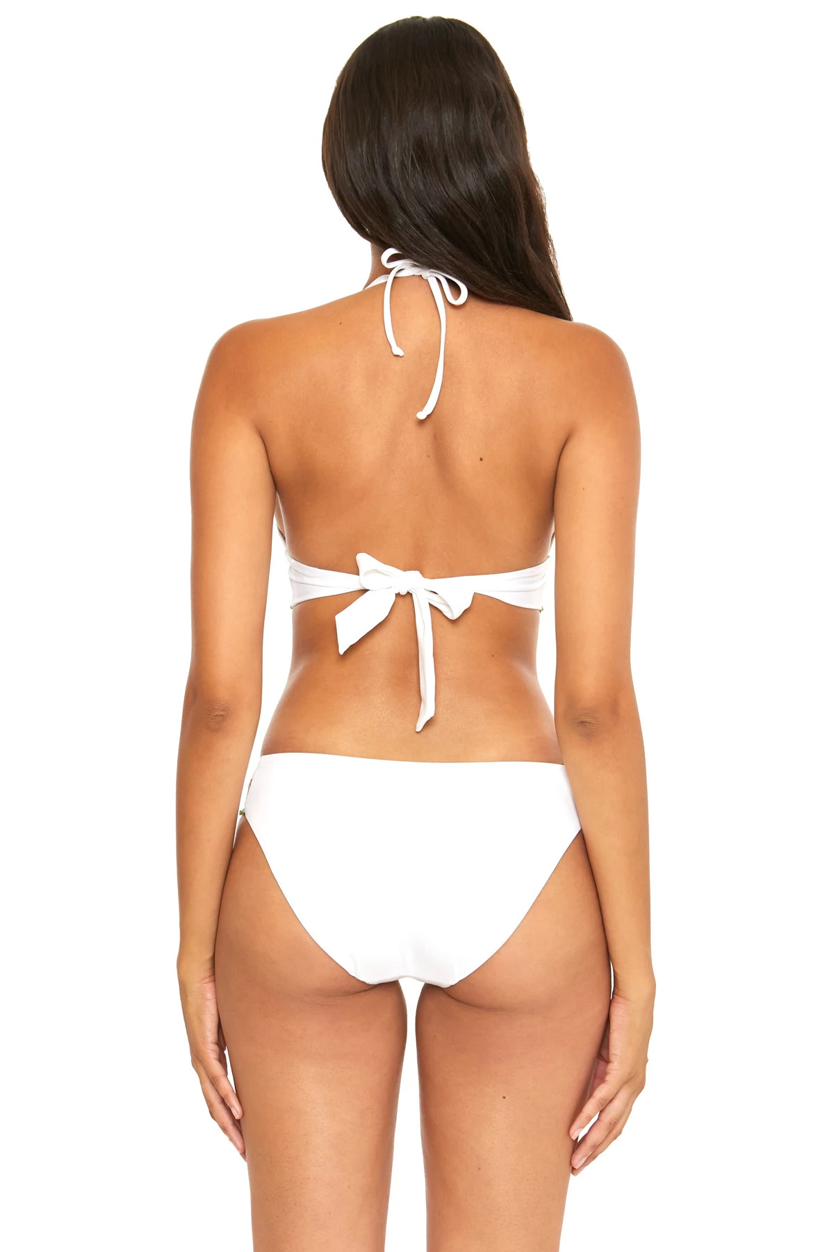 WHITE Avery Banded Triangle Bikini Top image number 2
