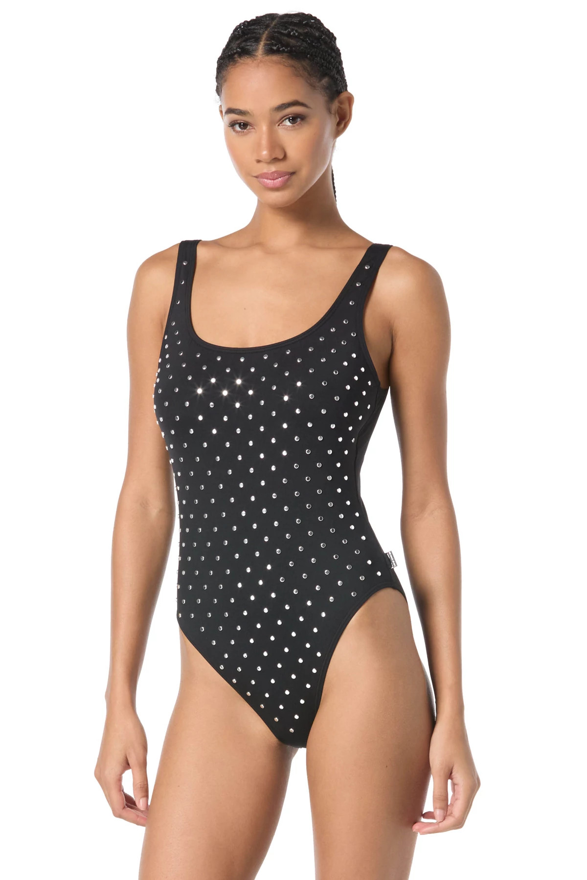 BLACK Studded One Piece Swimsuit image number 1