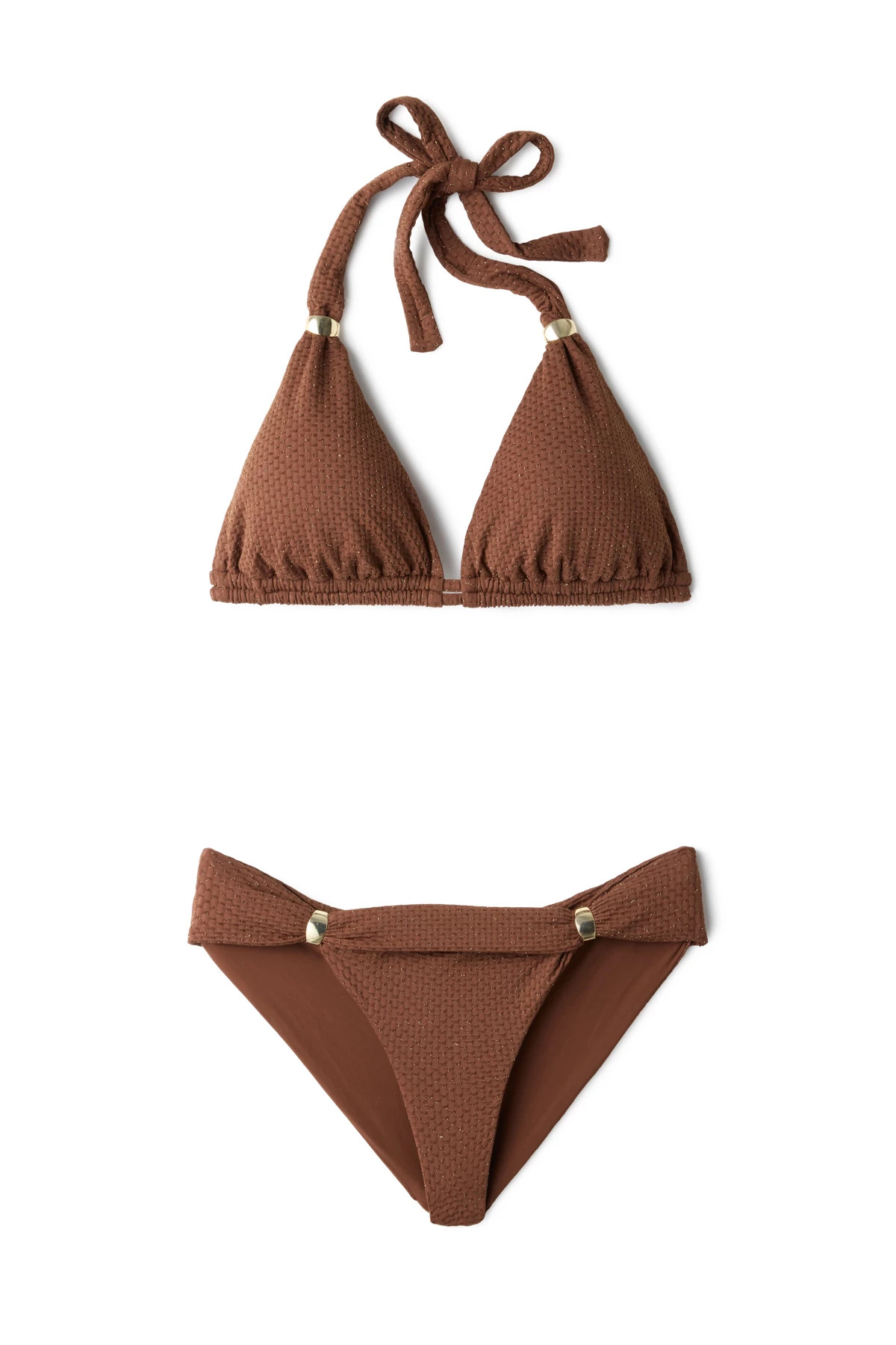 BRONZE SCALLOP Cameron Shimmer Sliding Halter Top image number 3