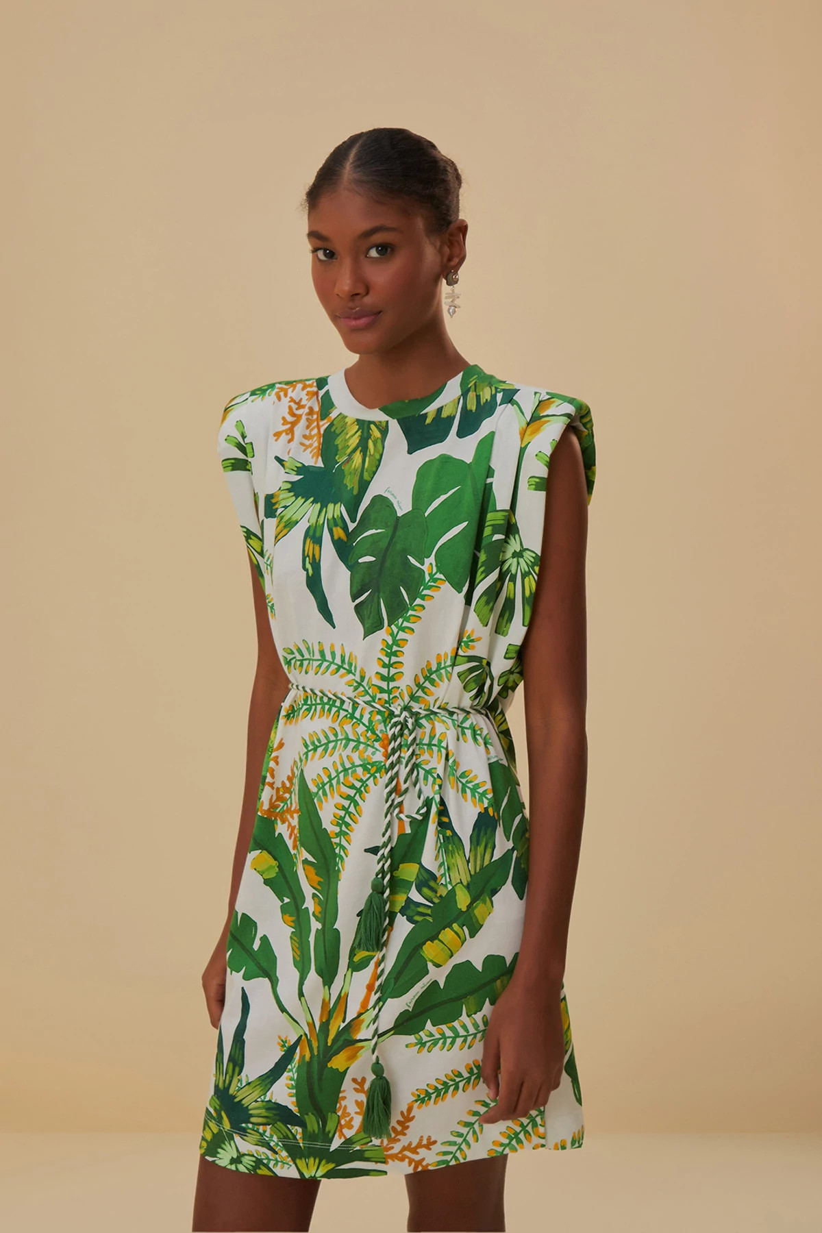 TROPICAL FOREST OFF-WHITE Tropical T-Shirt Dress image number 3