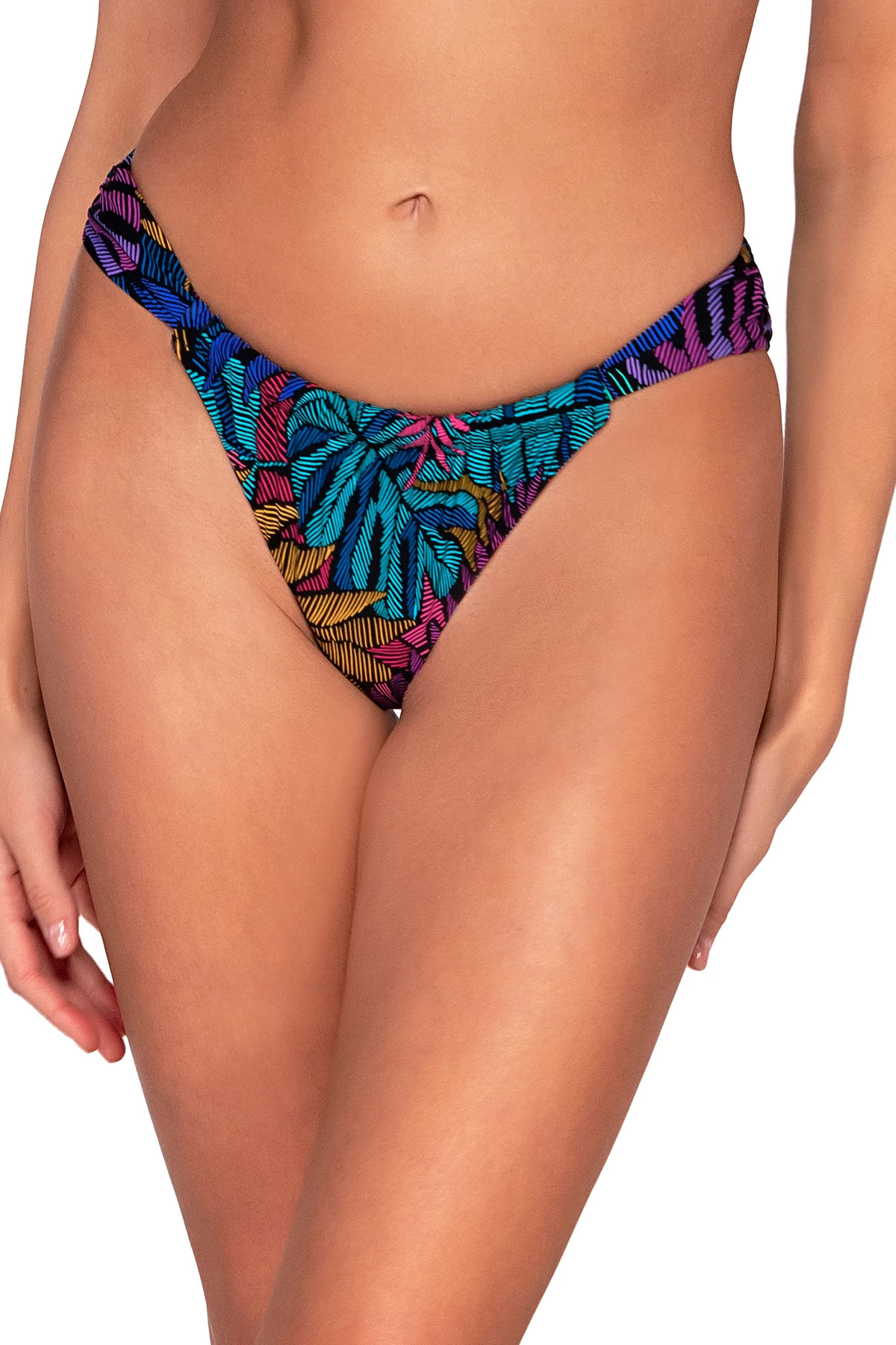 PANAMA PALMS Kylie Tab Side Hipster Bikini Bottom image number 1