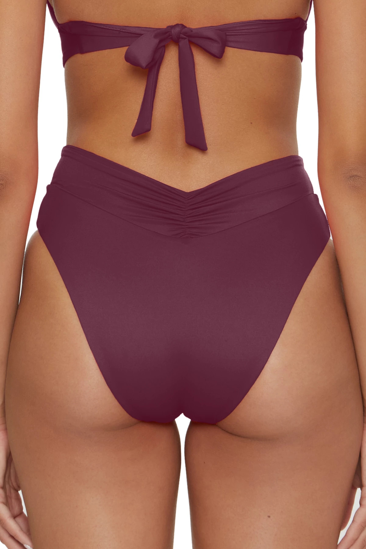 AUBERGINE Carolina High Waist Bikini Bottom image number 2
