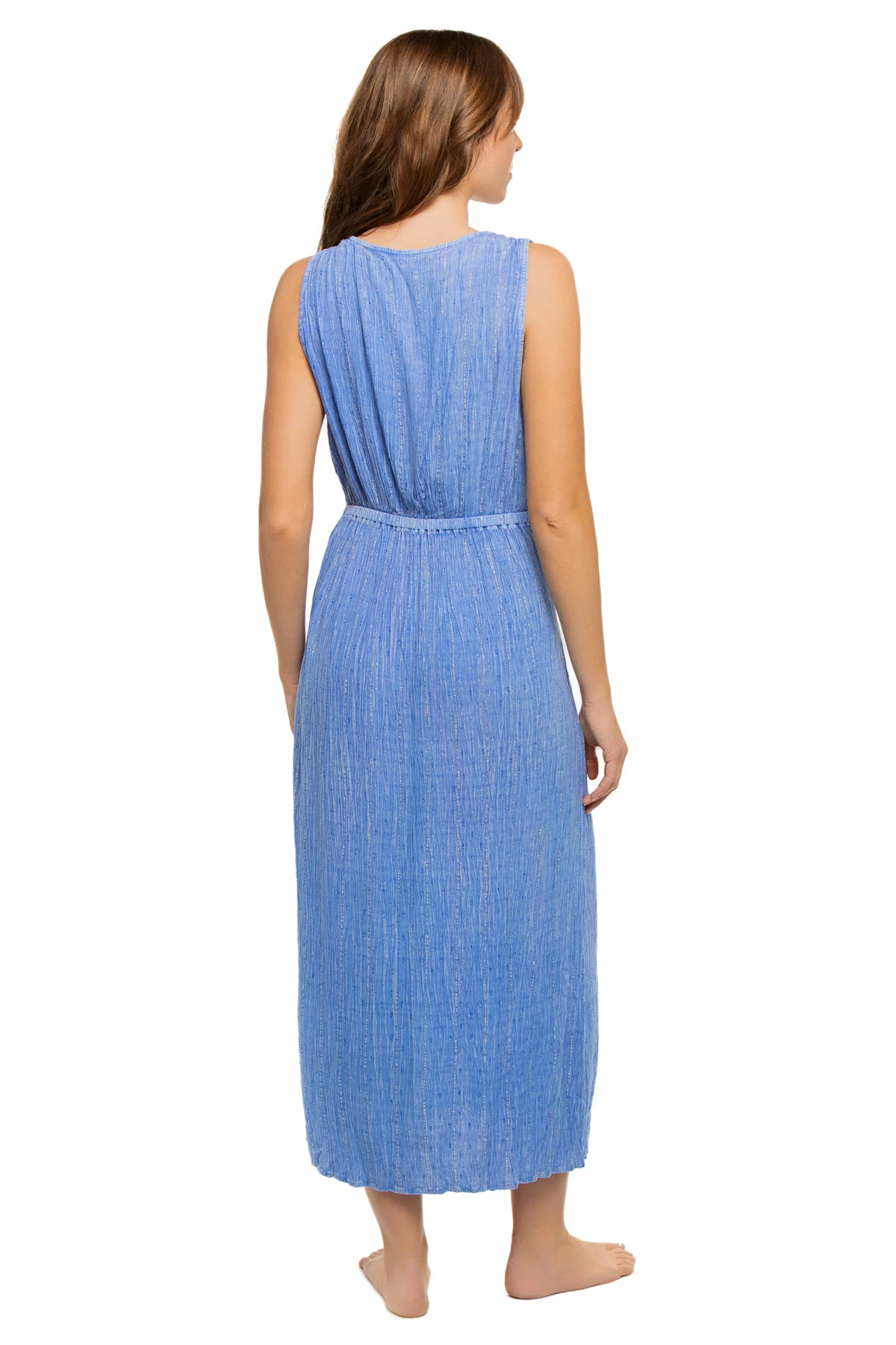 WASHED BLUE Twist Front Midi Dress image number 2
