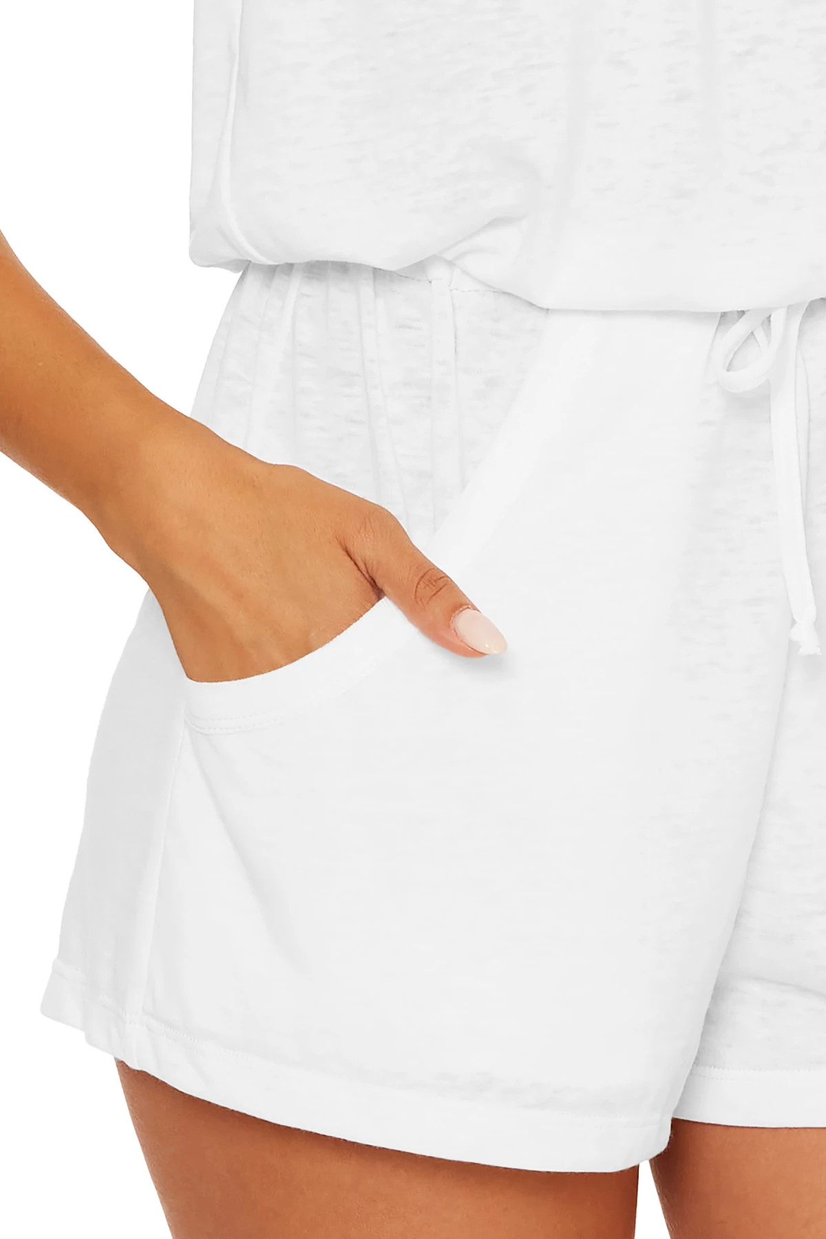 WHITE Strapless Romper image number 3