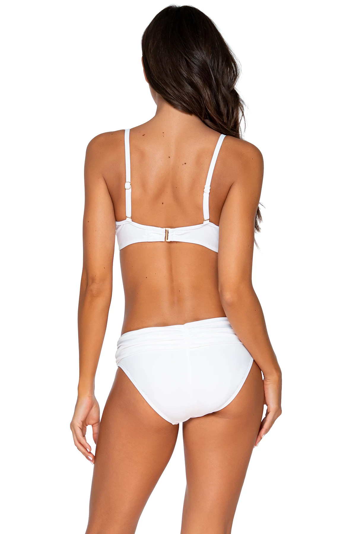 WHITE Iconic Twist Underwire Bandeau Bikini Top (D+ Cup) image number 4
