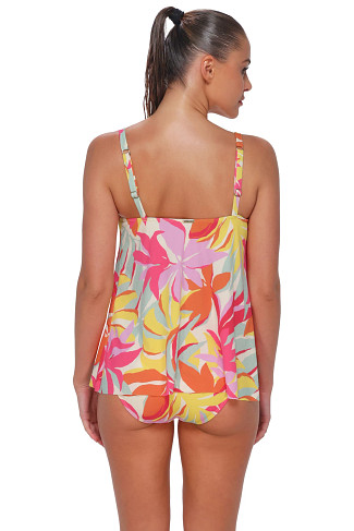 TROPICOLOR CREPE Elena Asymmetric Tankini Top (D+ Cup)