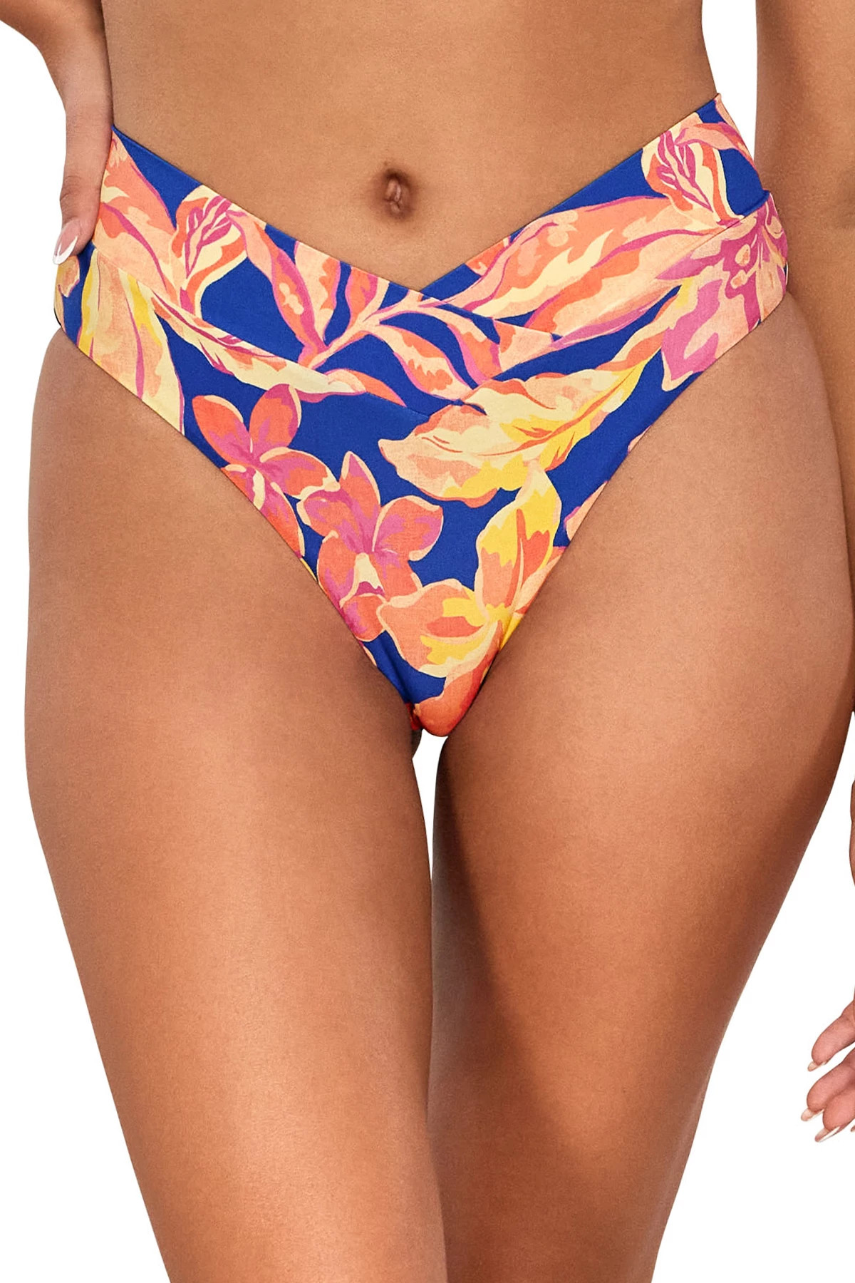 ROYAL TROPICS Delfina V Front High Waist Bikini Bottom image number 1