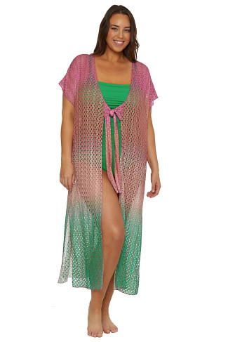 AZALEA/EMERALD Sunset Ombre Long Kimono