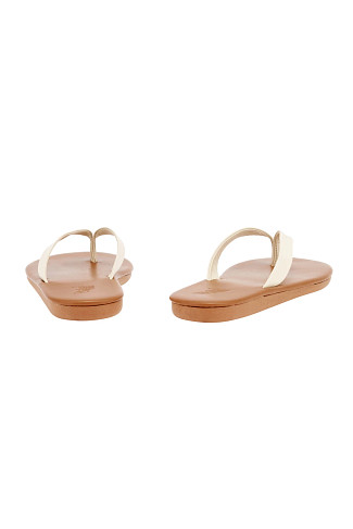OFF WHITE/COTTO Saionara Leather Thong Sandals