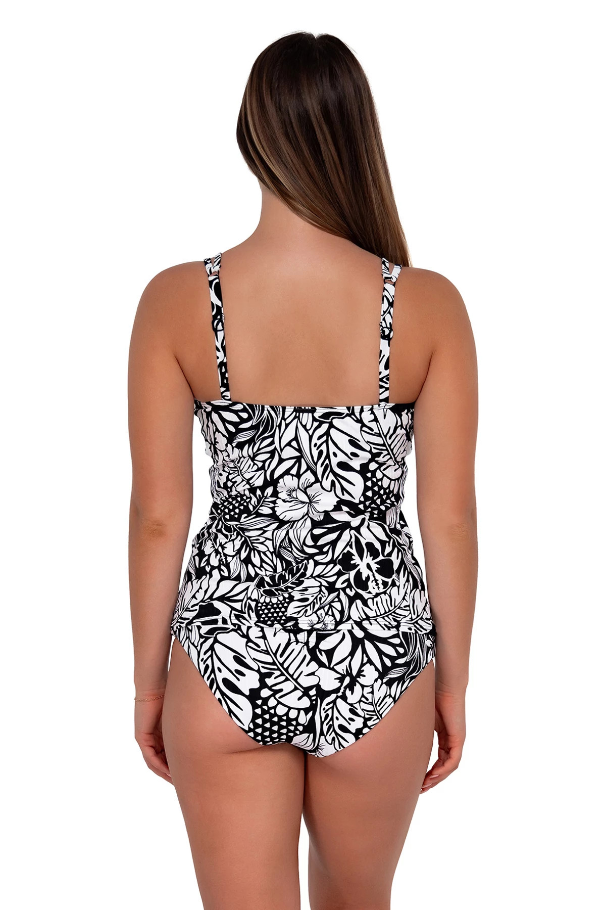 CARIBBEAN SEAGRASS TEXTURE Taylor Underwire Tankini Top (E-H Cup) image number 2