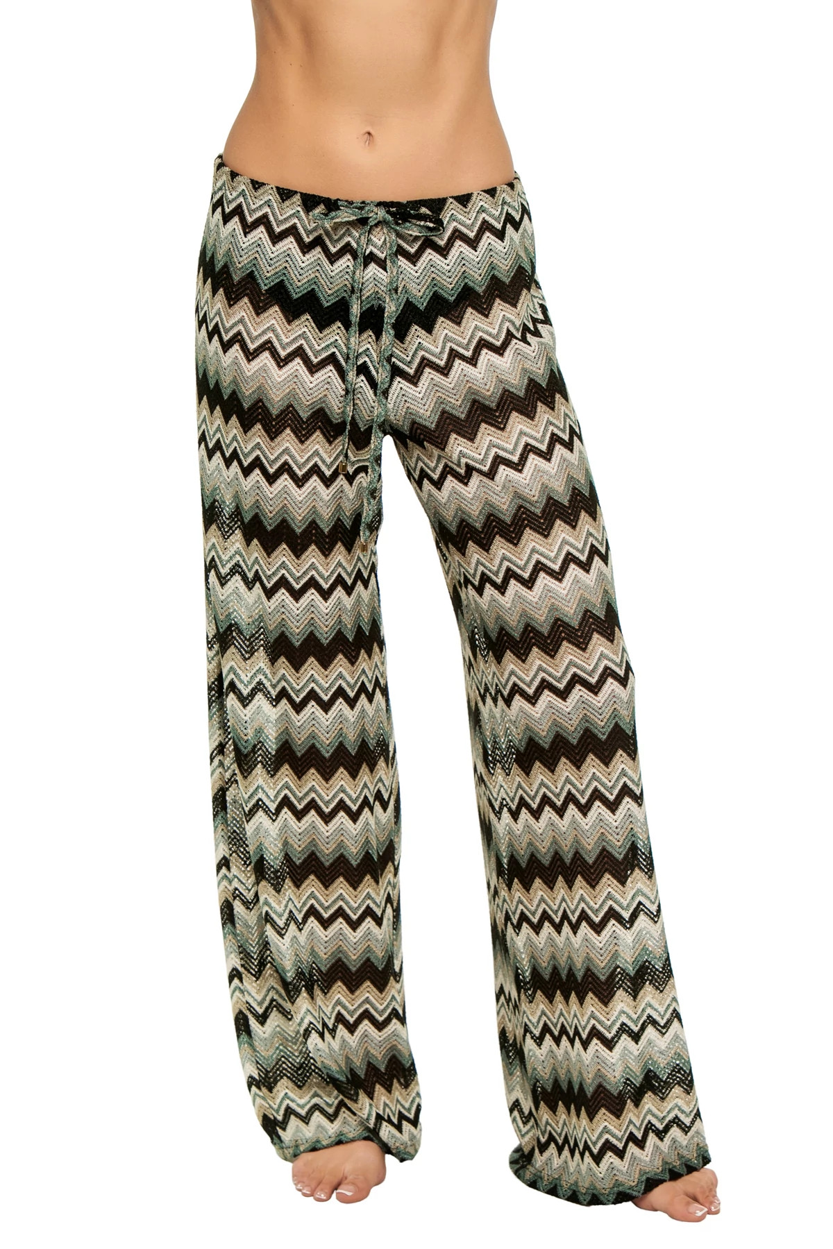 BLACK/MULTI Crochet Pants image number 1