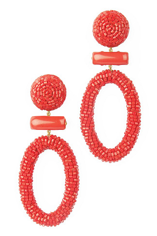 RED Yolanda Beaded Drop Earrings