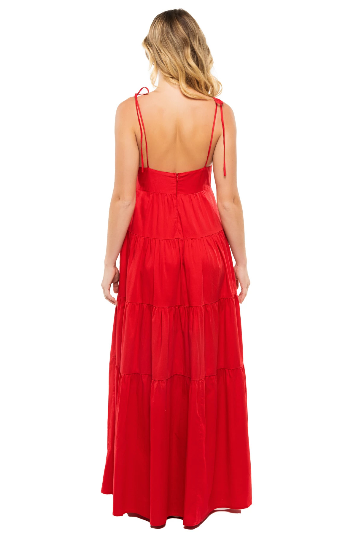 BANDANA RED Haven Tiered Maxi Dress image number 2