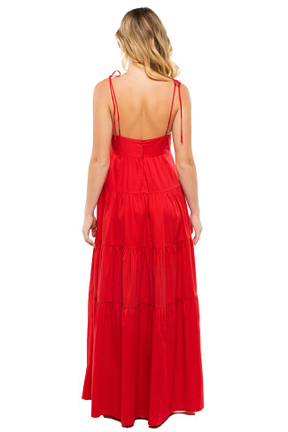 BANDANA RED Haven Tiered Maxi Dress