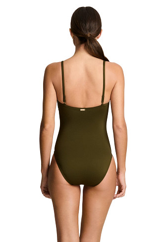 DARK OLIVE V-Wire One Piece Swimsuit