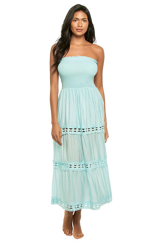 BRIGHT BLUE Strapless Midi Dress