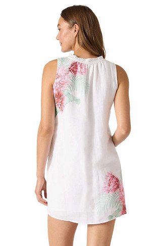 WHITE Breezy Botanical Mini Dress