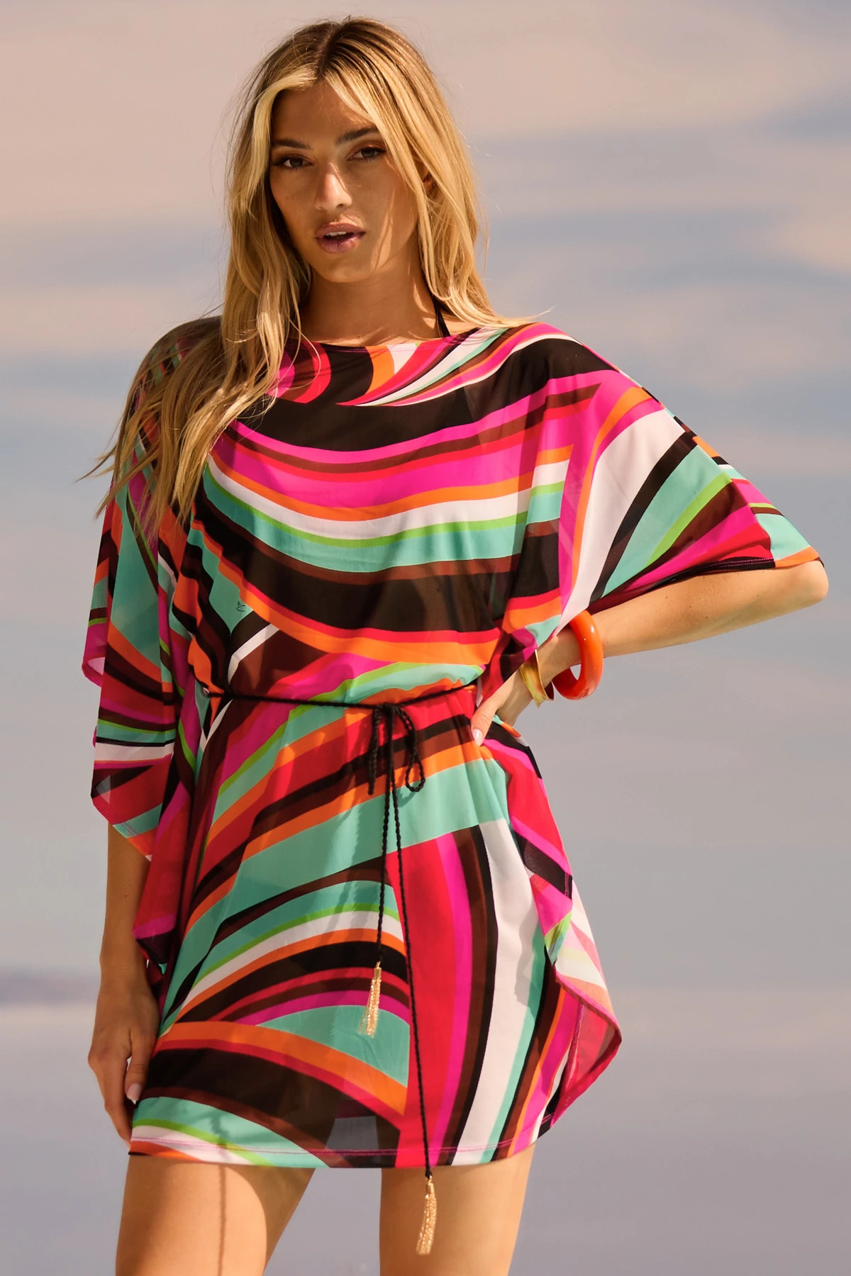 MULTI Anissa Belted Caftan image number 3