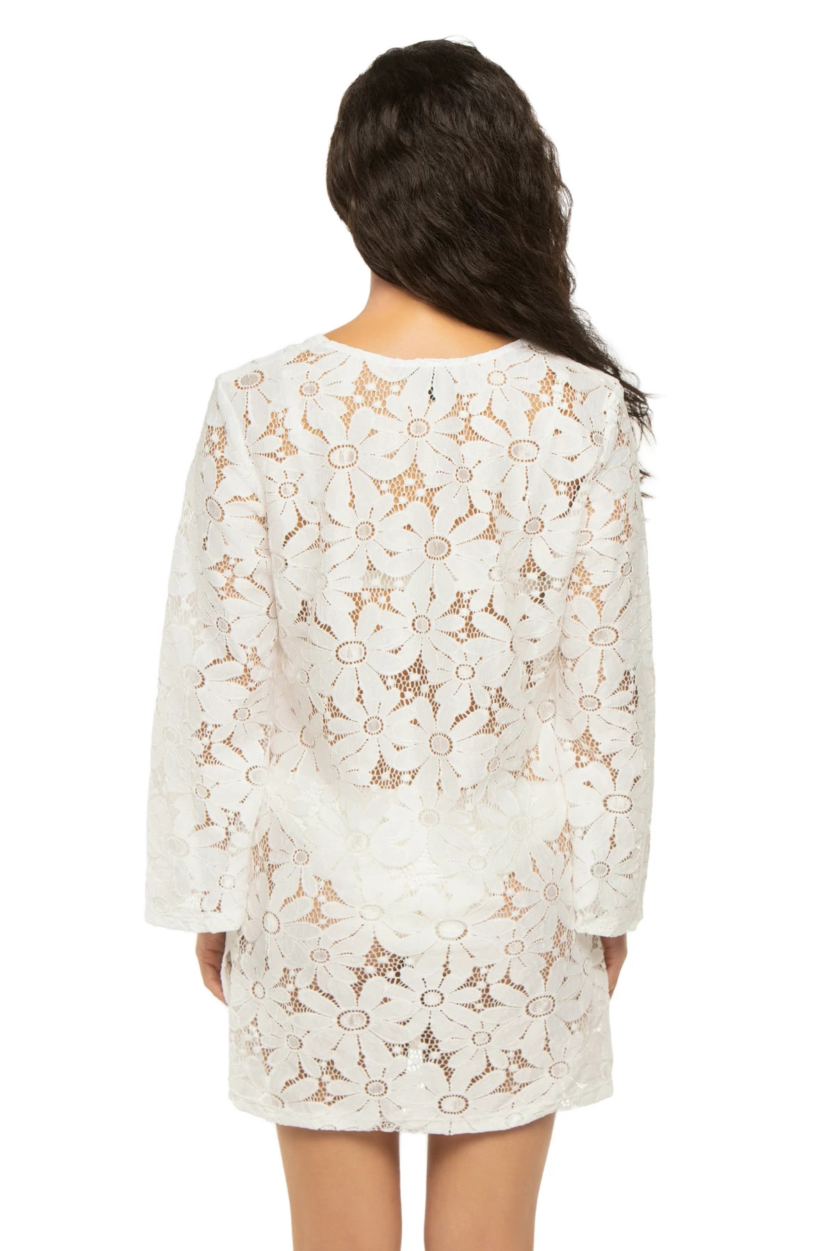 WHITE Floral Crochet Tunic image number 2