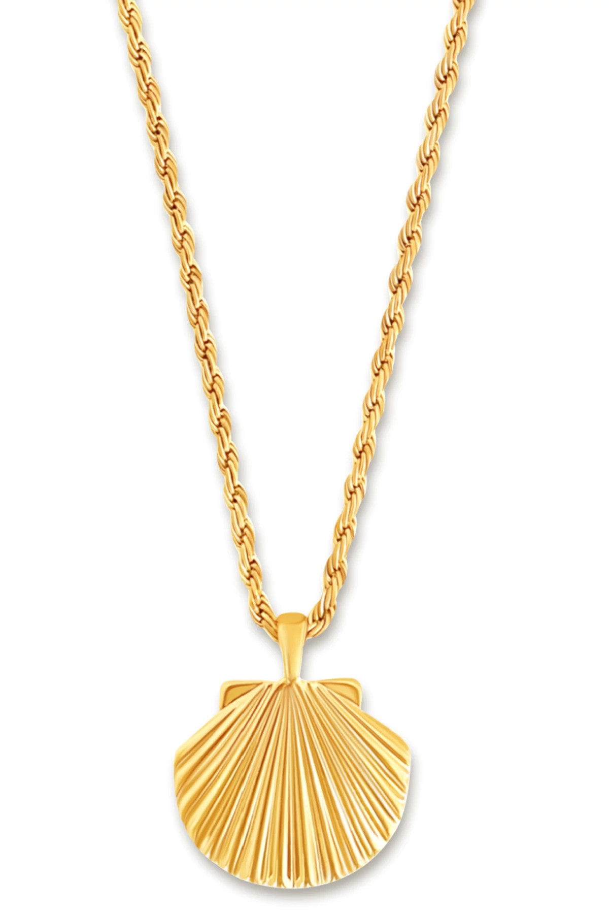 GOLD Natalia Oversized Shell Necklace image number 1