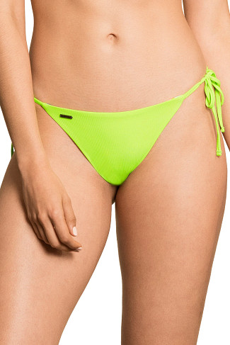 CHARTREUSE Sunny Reversible Tie Side Brazilian Bikini Bottom