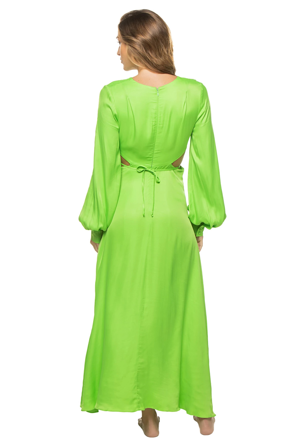 LIME GREEN Lime Cut Out Maxi Dress image number 2