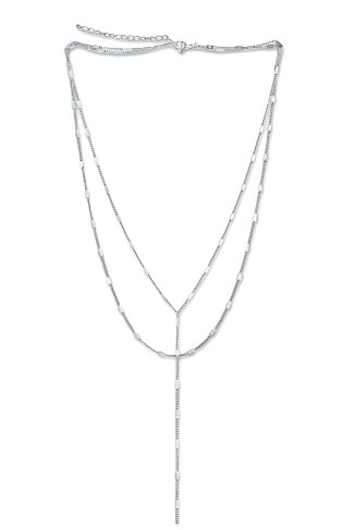 SILVER Camilla Dainty Lariat Chain Necklace
