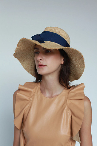 NATURAL/CADET First Aid Grosgrain Ribbon Hat