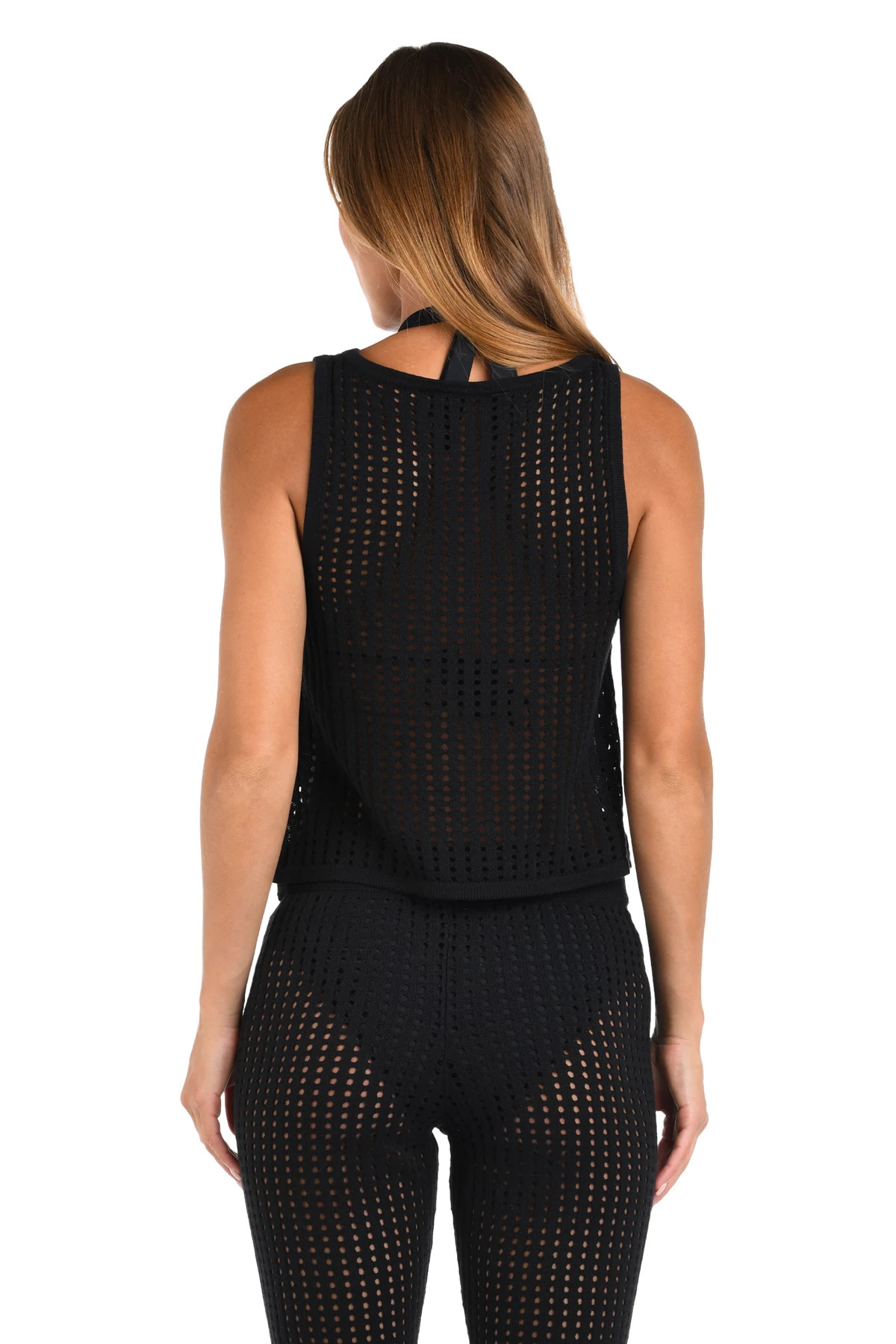 BLACK Crochet Tank Top image number 2