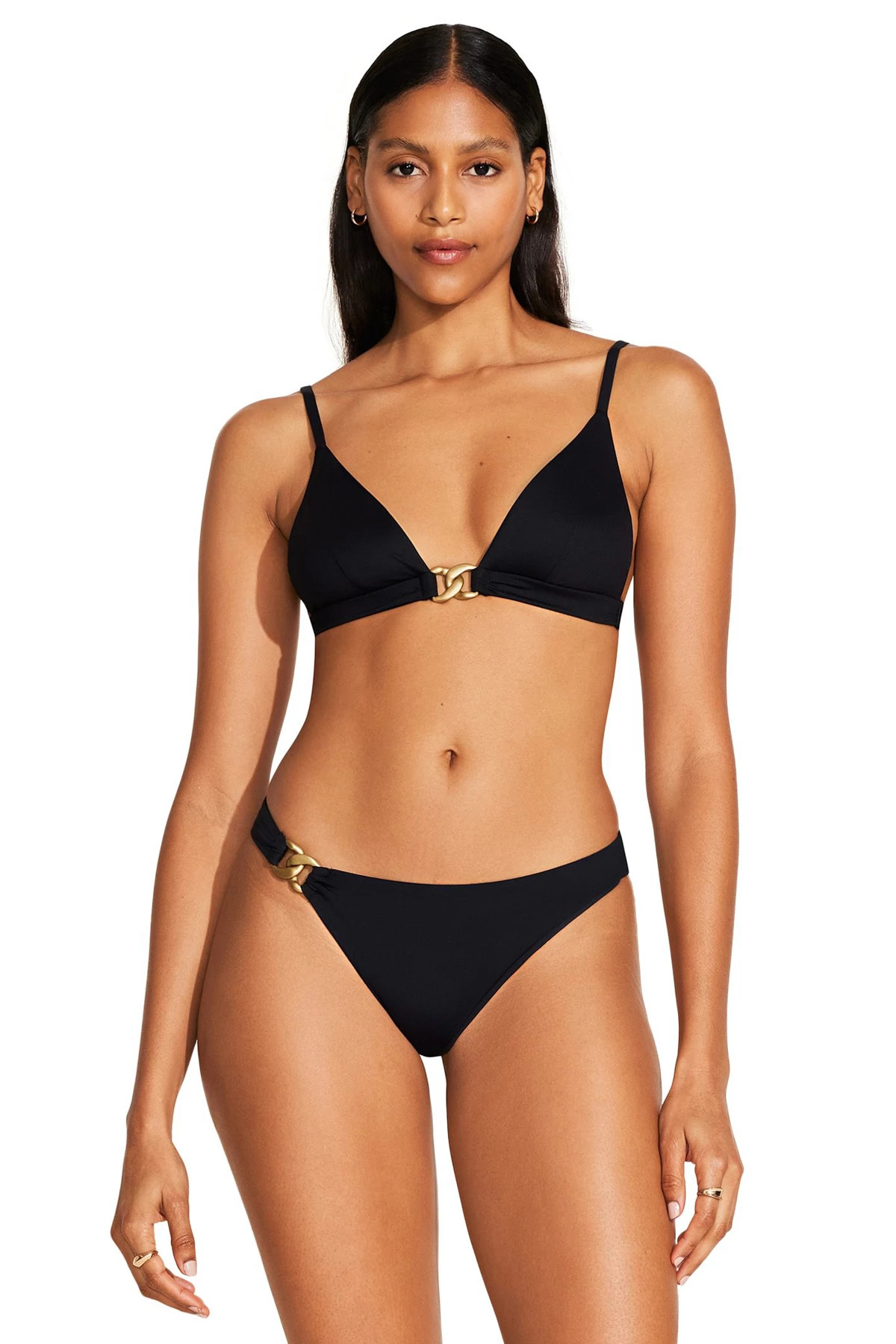 BLACK RELUX Luxe Link Triangle Bikini Top image number 1