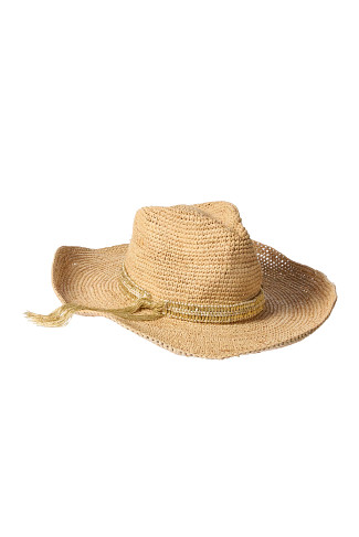 NATURAL Lainey Raffia Panama Hat