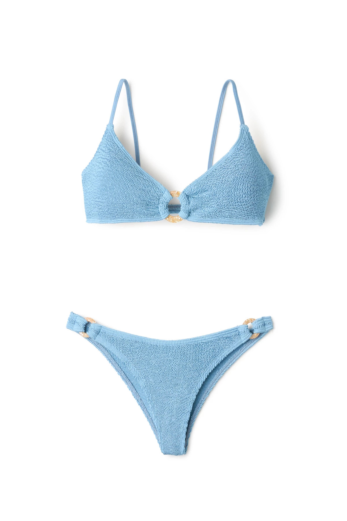 SLATE BLUE SHIMMER Scene Tab Side Brazilian Bikini Bottom image number 3