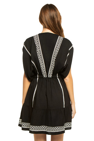 LULIT BLACK Alem Plunge Mini Dress