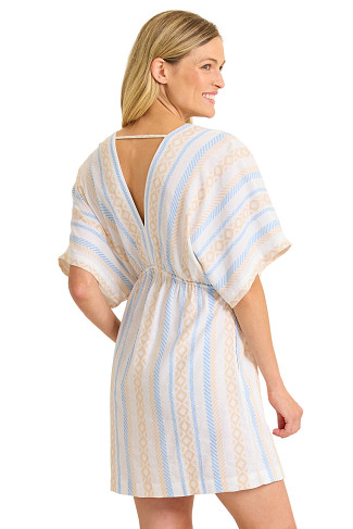 CREEK BED Poolside Palms Stripe Mini Dress