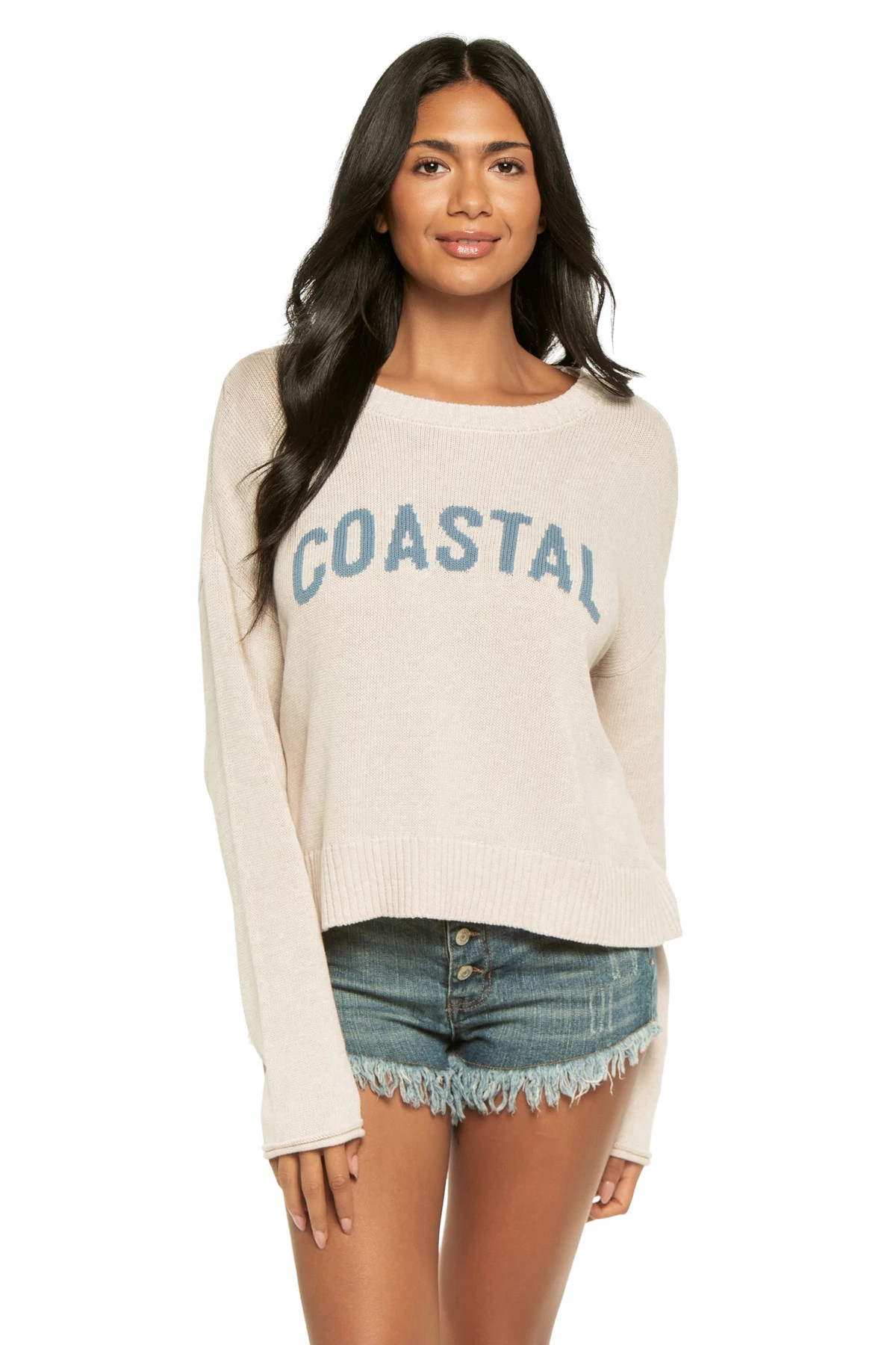 LIGHT OATMEAL HEATHER Coastal Boyfriend Sweater image number 1