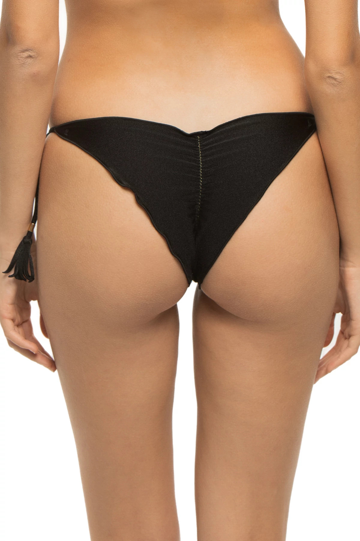 SHIMMER BLACK Frufru Brazilian Bikini Bottom image number 2