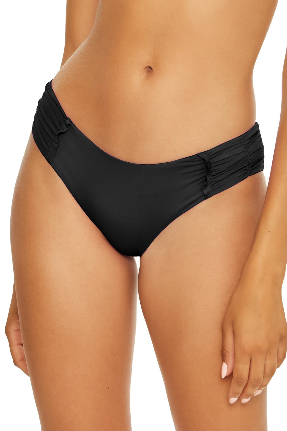 Shirred Tab Side Hipster Bikini Bottom image number 1