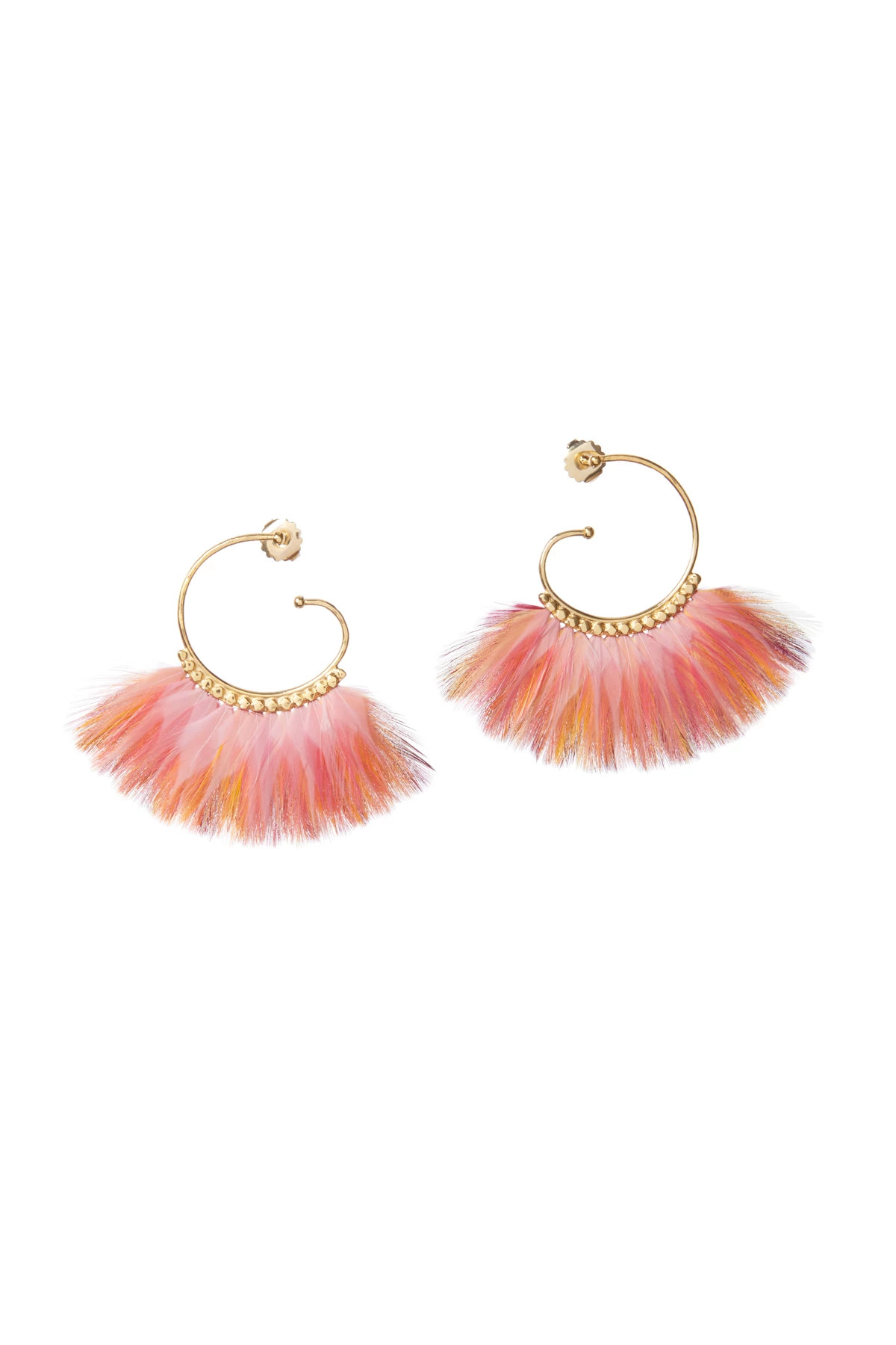 PINK 040 Buzios Feather Earrings image number 1