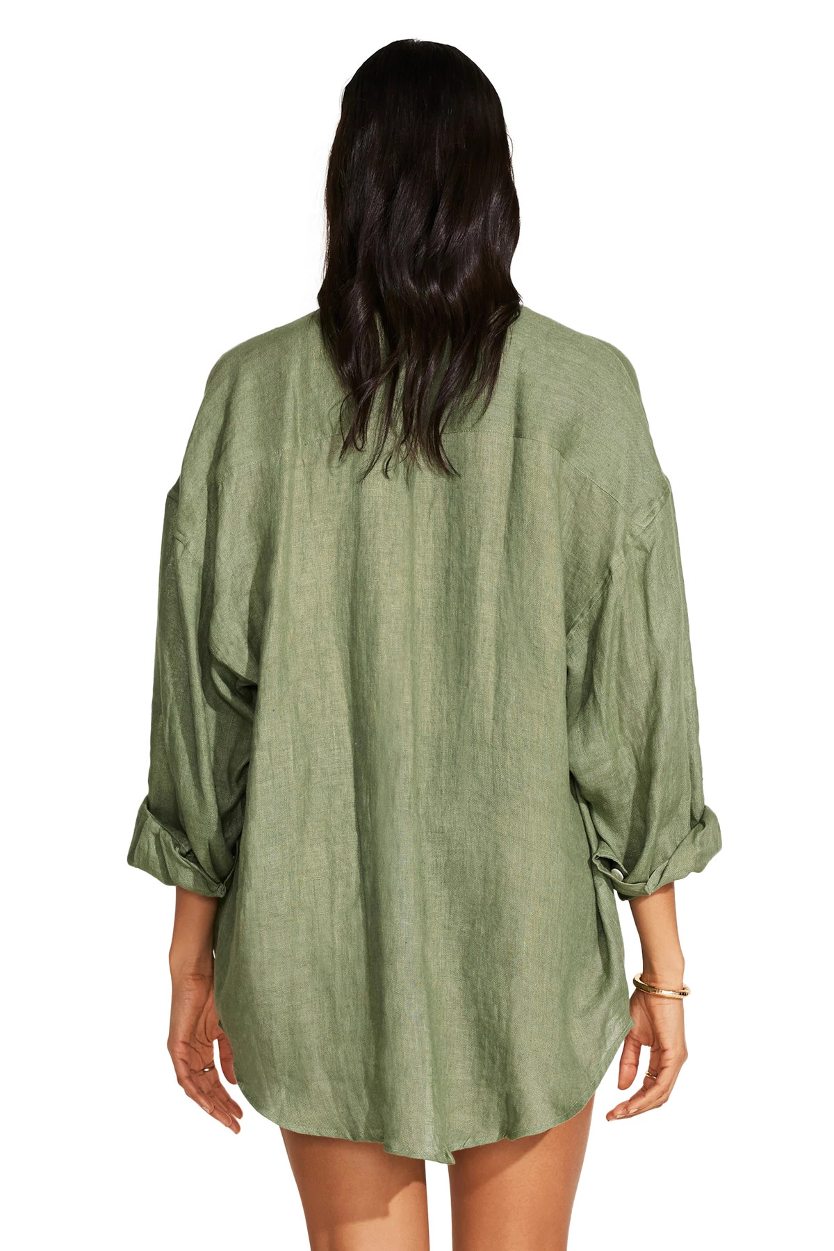 AGAVE Playa Button Down Shirt Dress image number 2