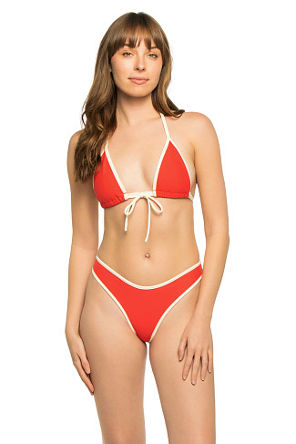 CHERRY CREAM BINDED Emma Sliding Triangle Bikini Top