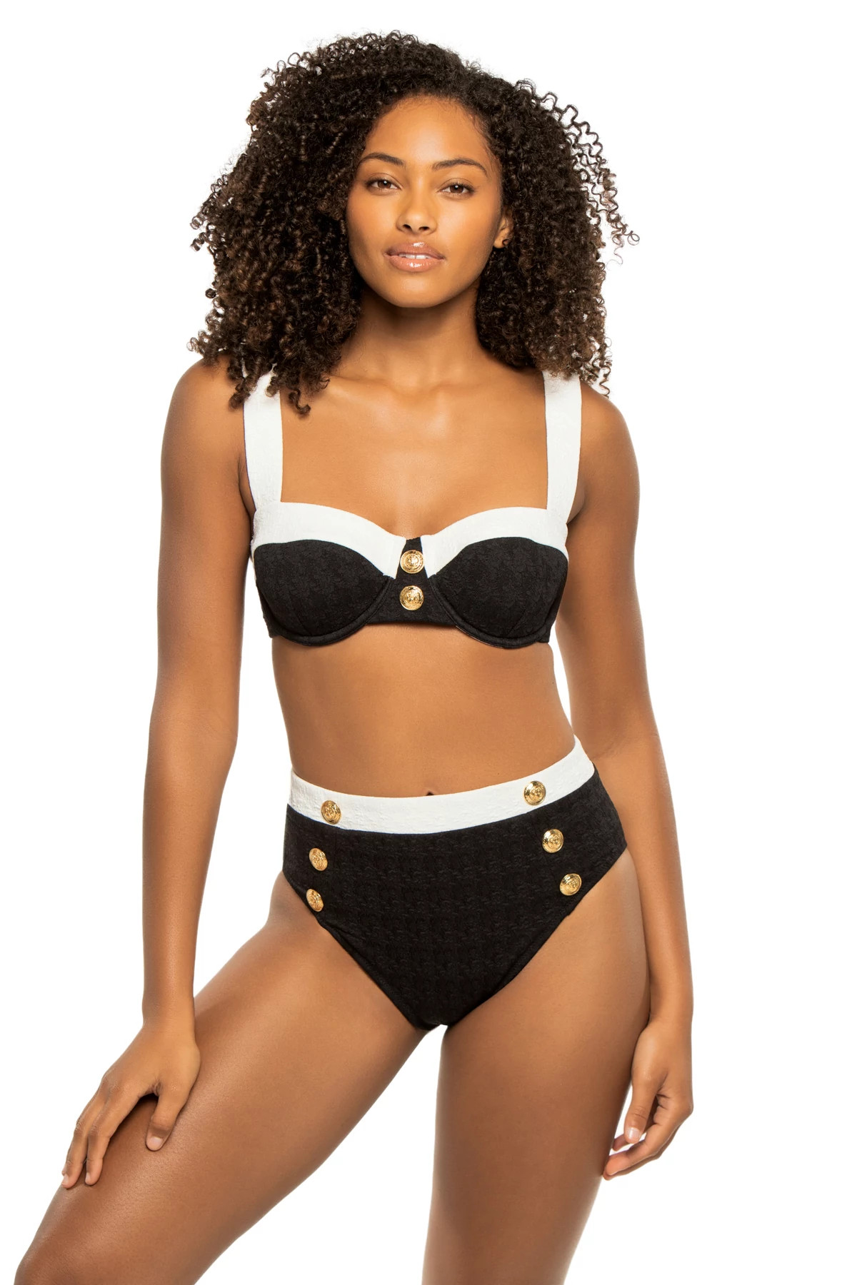 BLACK Alexandria Colorblock Bikini Top image number 1