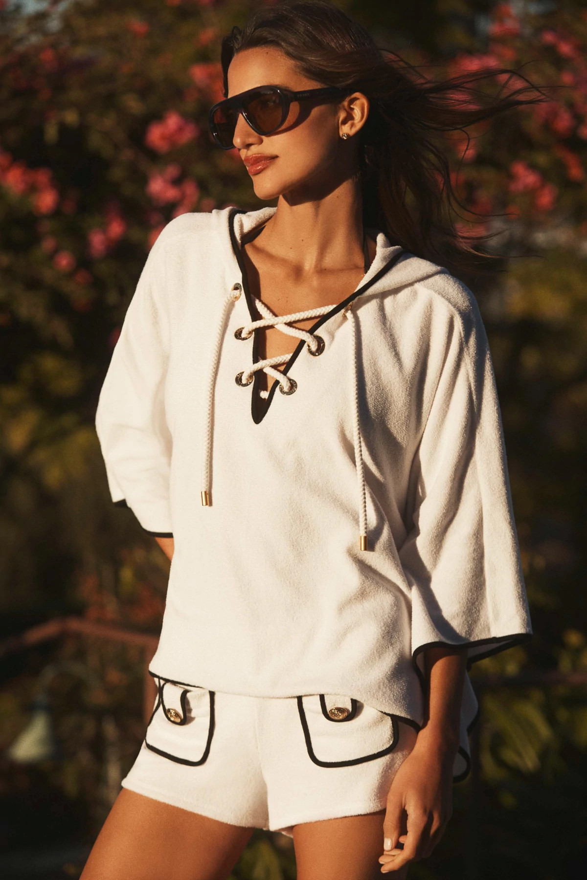 WHITE Amiya Pocket Terry Shorts image number 3