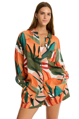 KHAKI Tropaluxe Long Sleeve Boyshirt