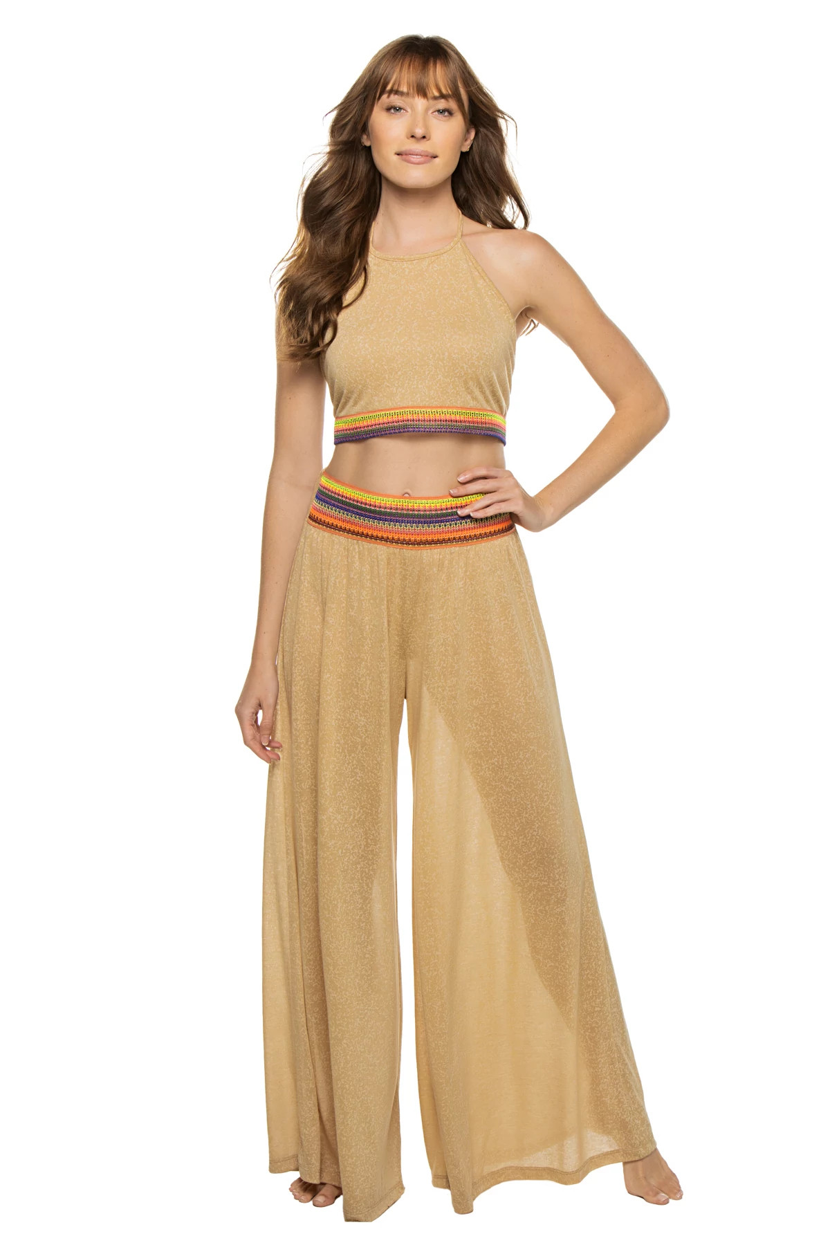 NUDE Halter Top and Wide Leg Pant Set image number 1