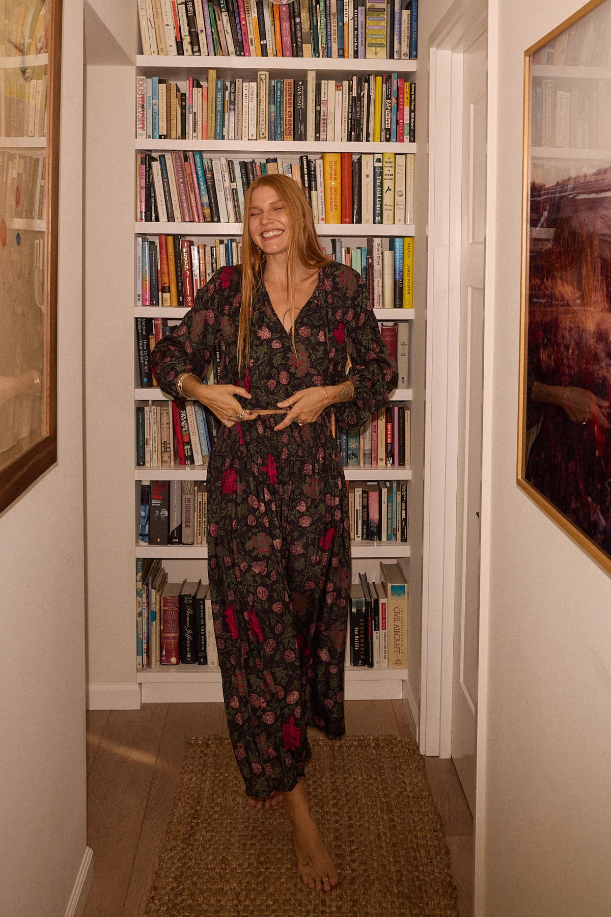 LEHUA PRINT BLACK Bella Silk Skirt image number 5