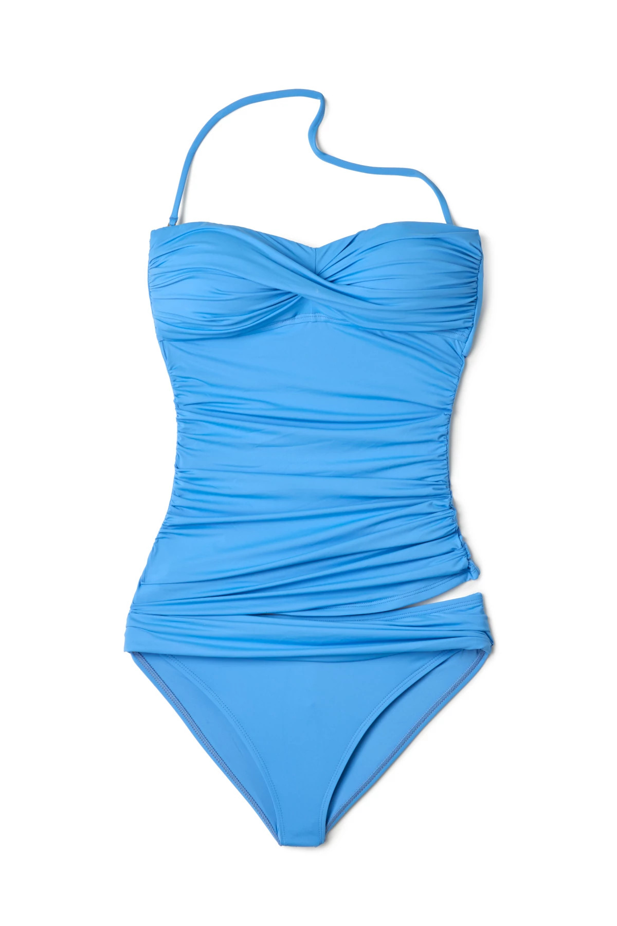 CHAMBRAY Twist Bandeau Tankini Top image number 4