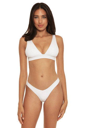 WHITE Elliana Banded Triangle Bikini Top