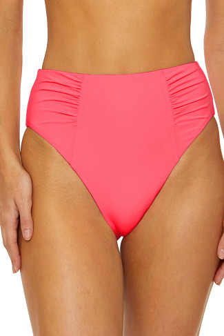 POPSICLE Shirred High Waist Bikini Bottom