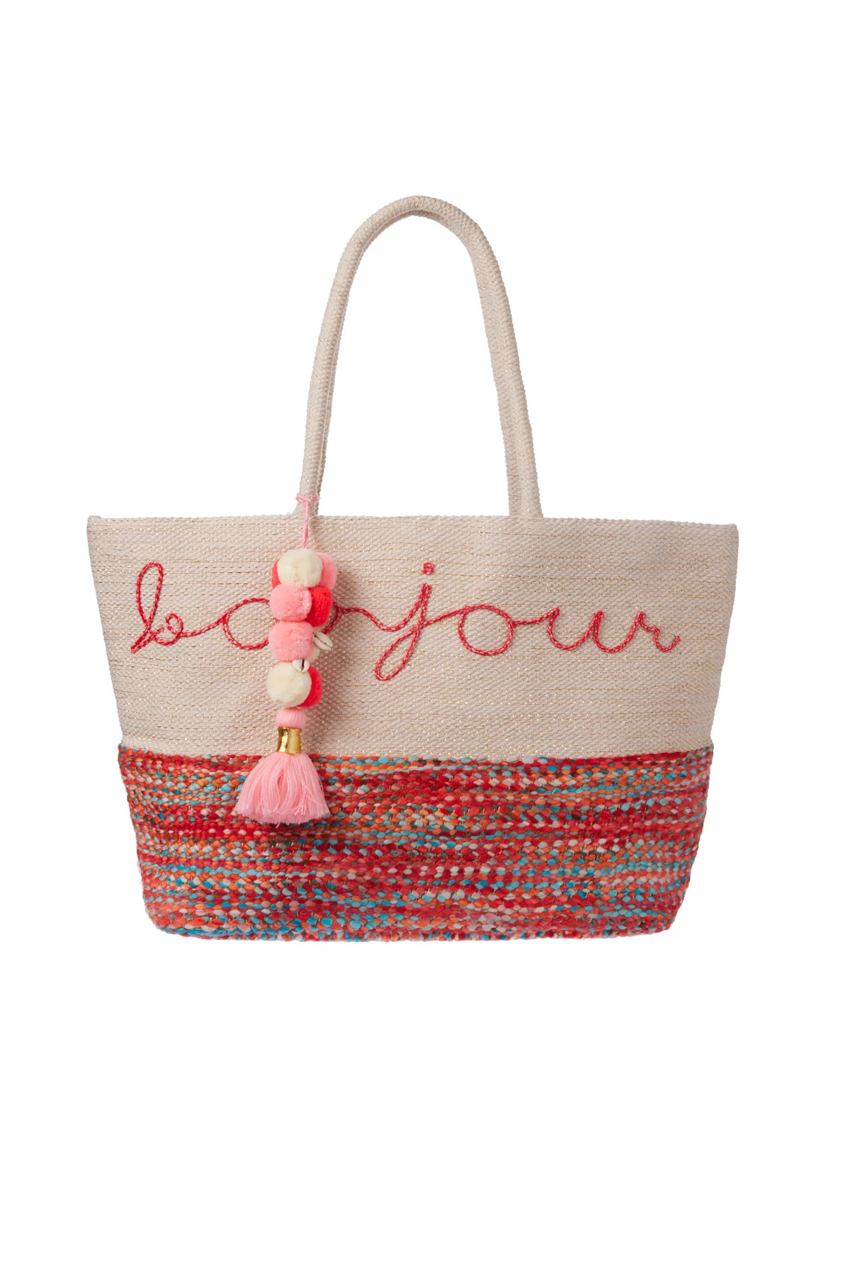 MULTI Bonjour Embroidered Tote image number 1